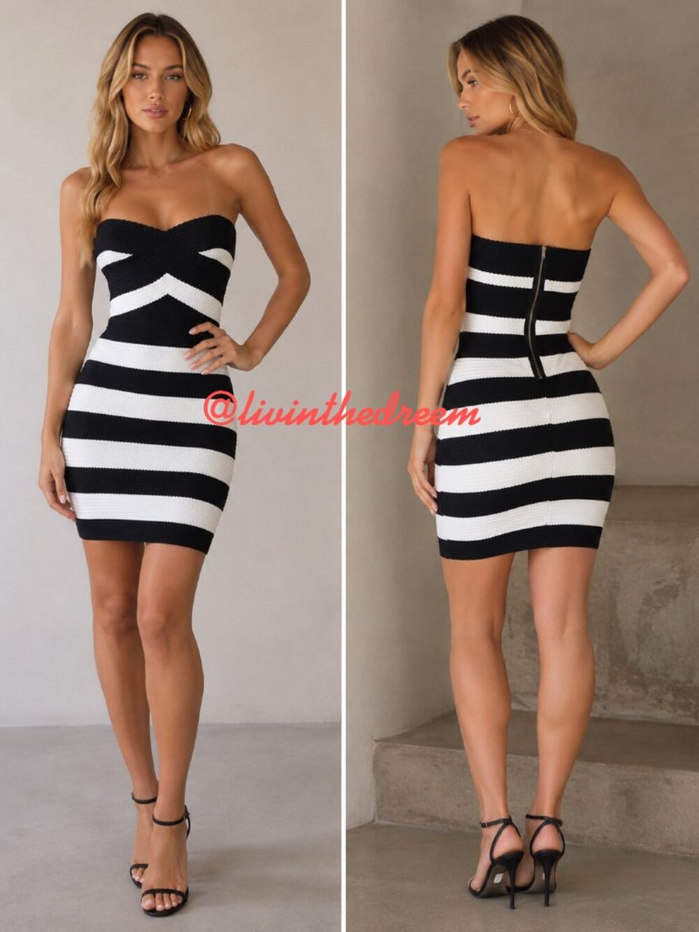 Alythea Black & White Bandage Dress Size Small